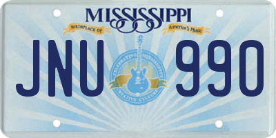 MS license plate JNU990