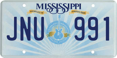MS license plate JNU991