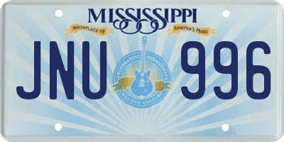 MS license plate JNU996