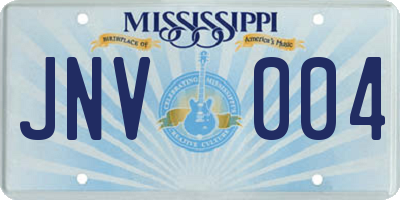 MS license plate JNV004