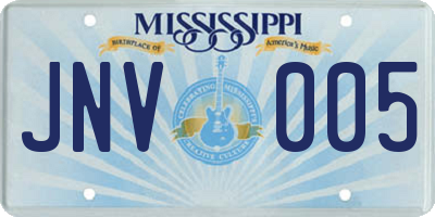 MS license plate JNV005