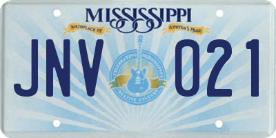 MS license plate JNV021