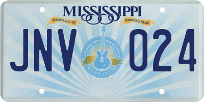 MS license plate JNV024