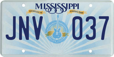 MS license plate JNV037
