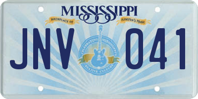 MS license plate JNV041