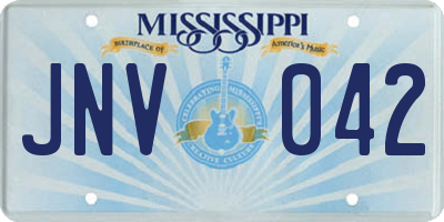 MS license plate JNV042