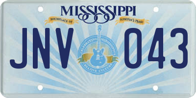 MS license plate JNV043