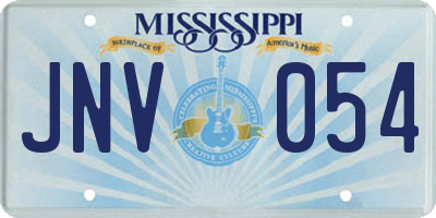 MS license plate JNV054
