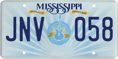 MS license plate JNV058