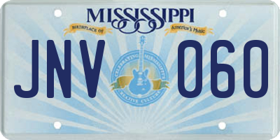 MS license plate JNV060