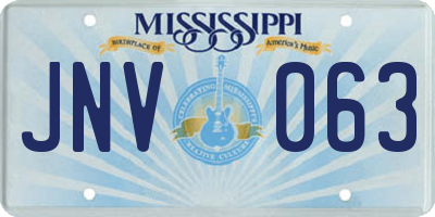 MS license plate JNV063