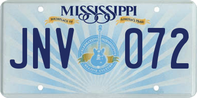 MS license plate JNV072