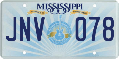 MS license plate JNV078