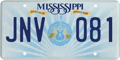 MS license plate JNV081