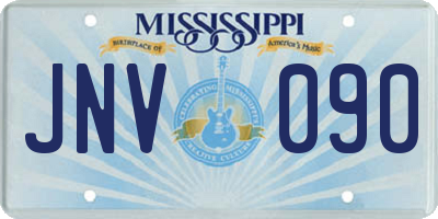 MS license plate JNV090