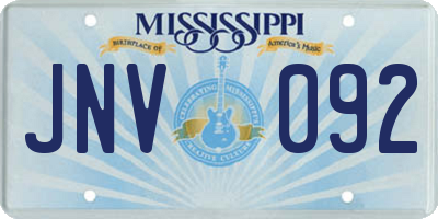 MS license plate JNV092