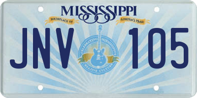 MS license plate JNV105