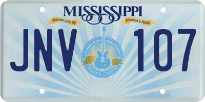 MS license plate JNV107
