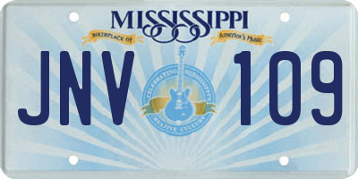 MS license plate JNV109