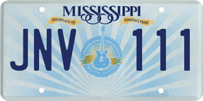 MS license plate JNV111