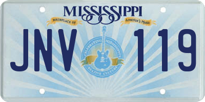 MS license plate JNV119