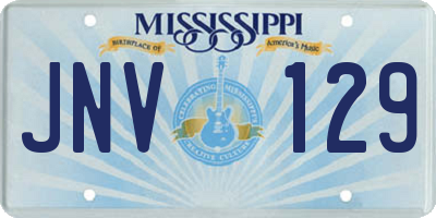 MS license plate JNV129