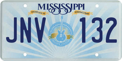 MS license plate JNV132