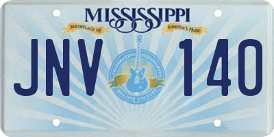 MS license plate JNV140