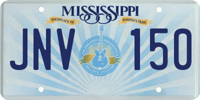 MS license plate JNV150