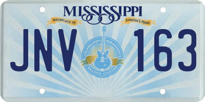 MS license plate JNV163