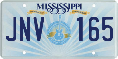 MS license plate JNV165
