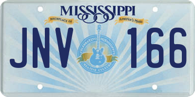 MS license plate JNV166