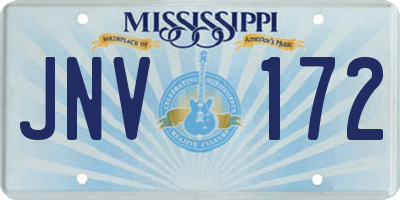 MS license plate JNV172