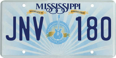 MS license plate JNV180
