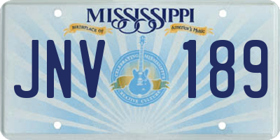 MS license plate JNV189