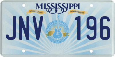 MS license plate JNV196