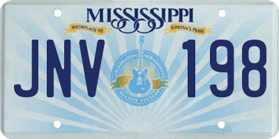 MS license plate JNV198