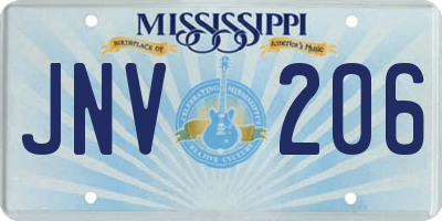 MS license plate JNV206