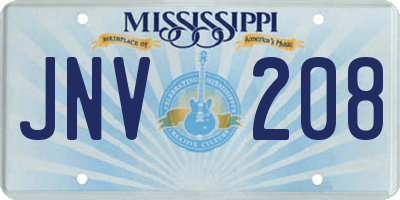 MS license plate JNV208