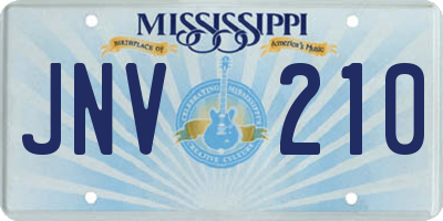 MS license plate JNV210