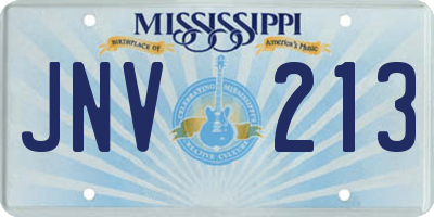 MS license plate JNV213