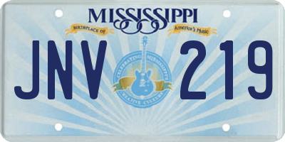 MS license plate JNV219