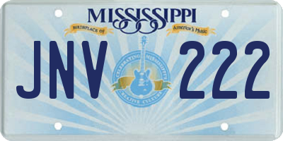 MS license plate JNV222