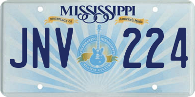 MS license plate JNV224