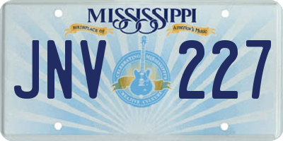MS license plate JNV227
