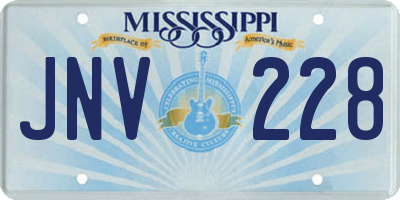MS license plate JNV228