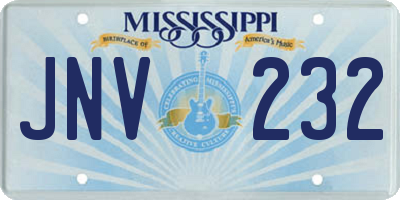 MS license plate JNV232