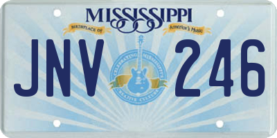 MS license plate JNV246
