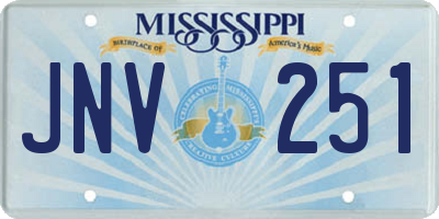 MS license plate JNV251