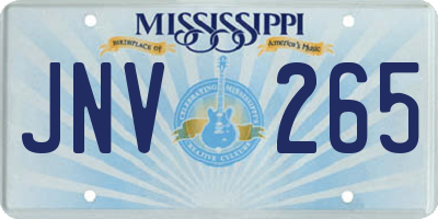 MS license plate JNV265